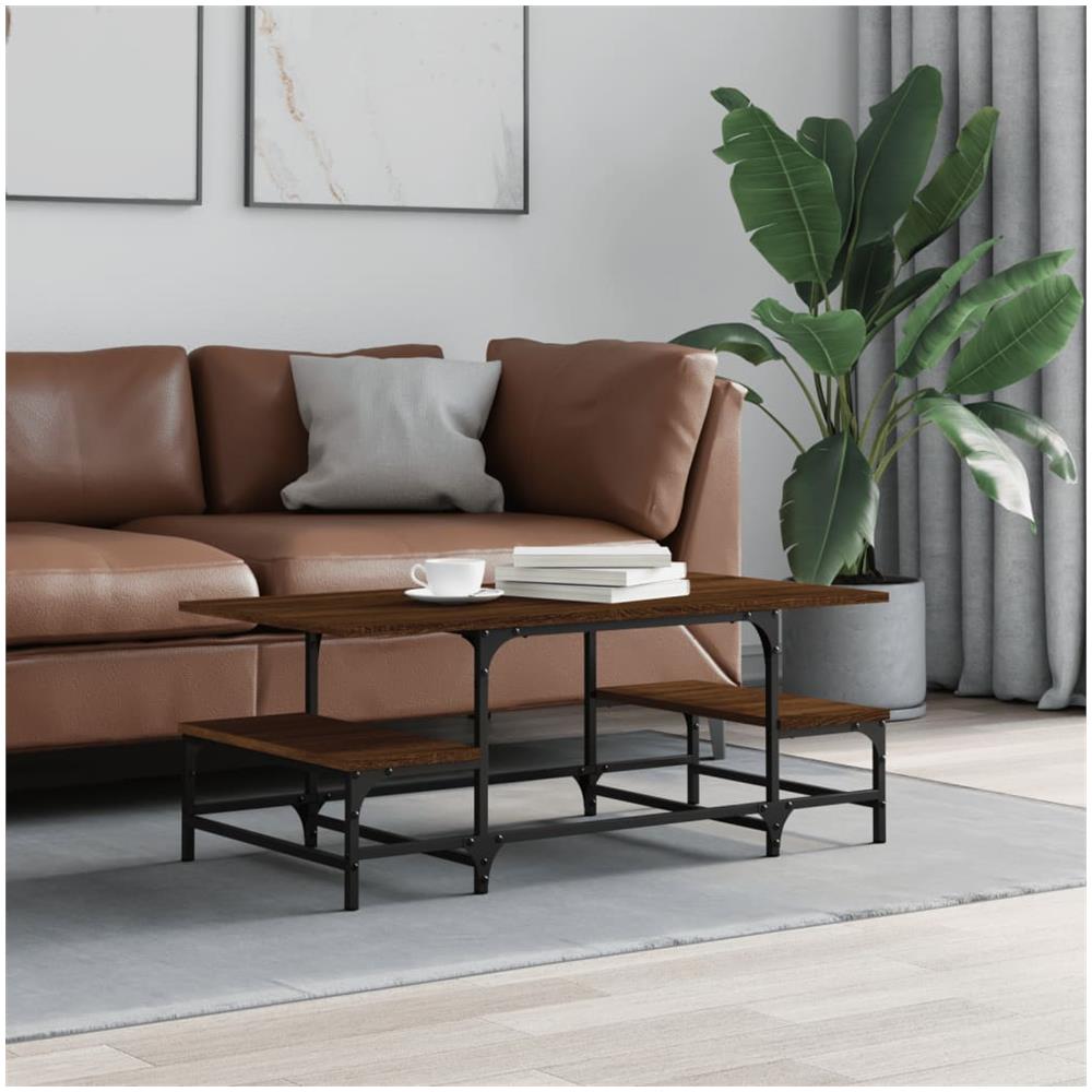 Tavolino Salotto Rovere Marrone 100x50,5x40cm Legno Multistrato - Foto 1