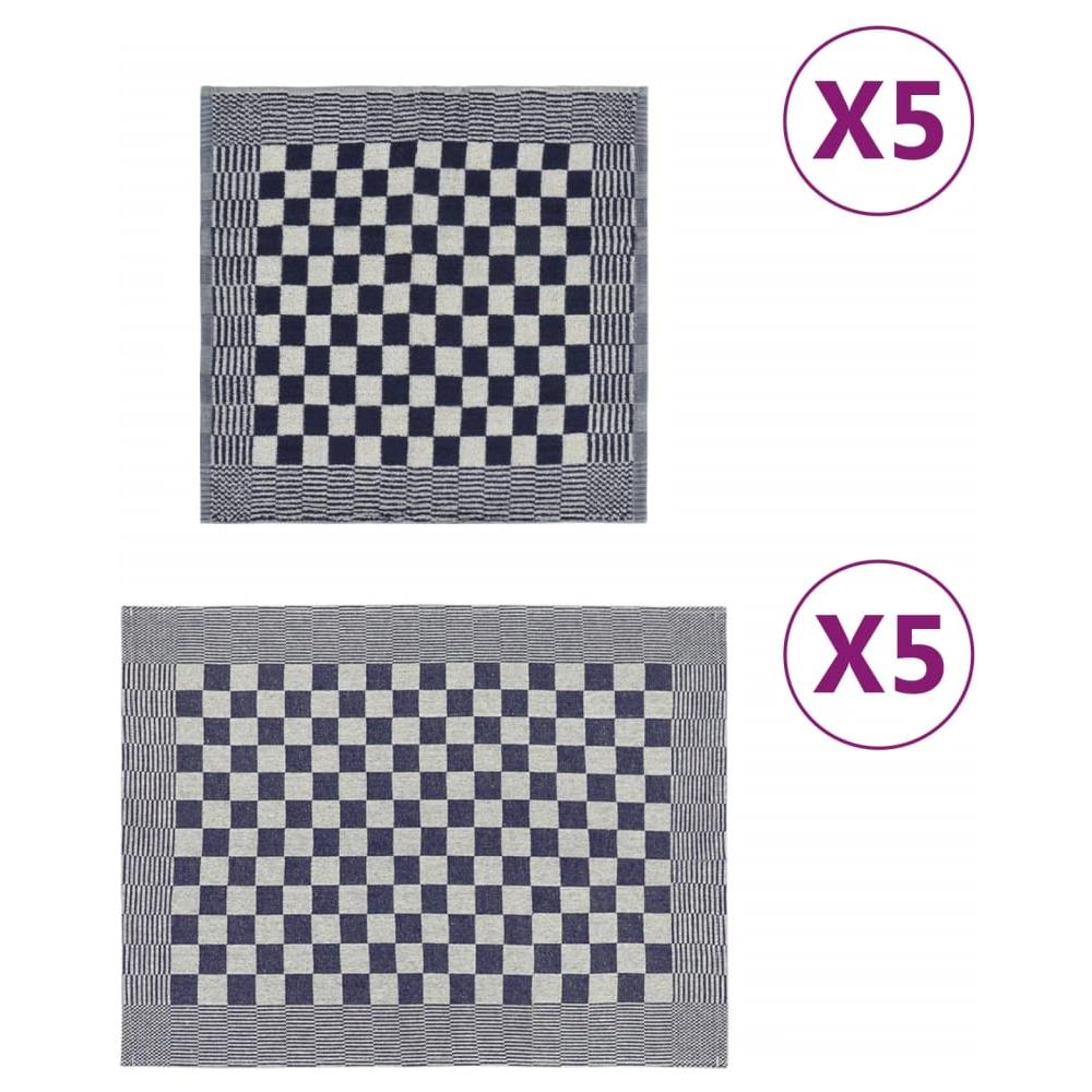 Set Strofinacci 10 Pz In Cotone Blu E Bianco - Foto 1