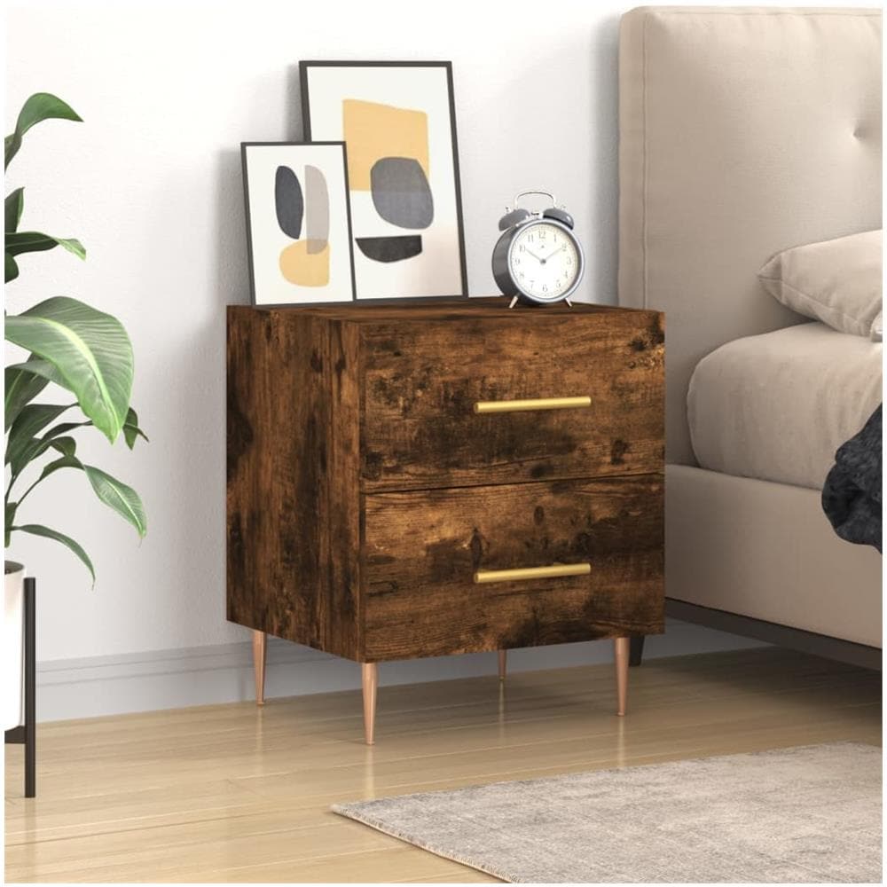Comodino Rovere Fumo 40x35x47,5 Cm In Legno Multistrato - Foto 1