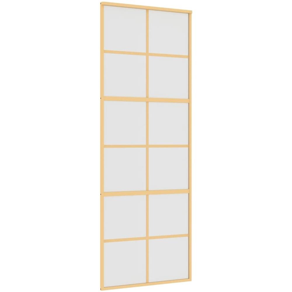 Porta Scorrevole Dorata 76x205 Vetro Smerigliato Esg Alluminio - Foto 2