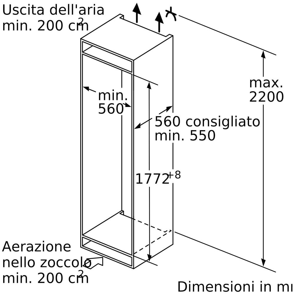 Congelatore Verticale GIN81VEE0 da Incasso Classe E Capacità Netta 212 Litri - Foto 8