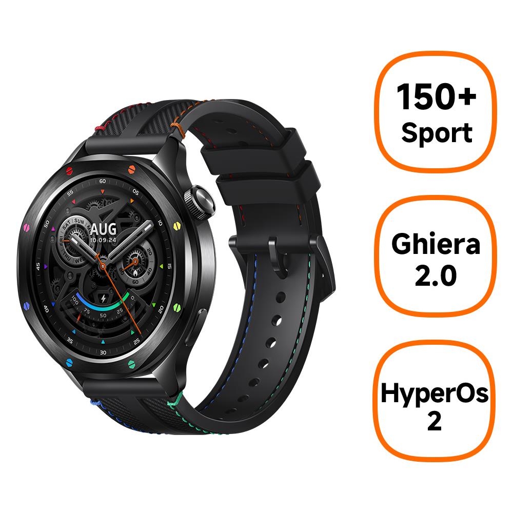 Watch S4 rainbow 3,63 cm (1.43") AMOLED Digitale 466 x 466 Pixel Touch screen Nero, Multi - Foto 2