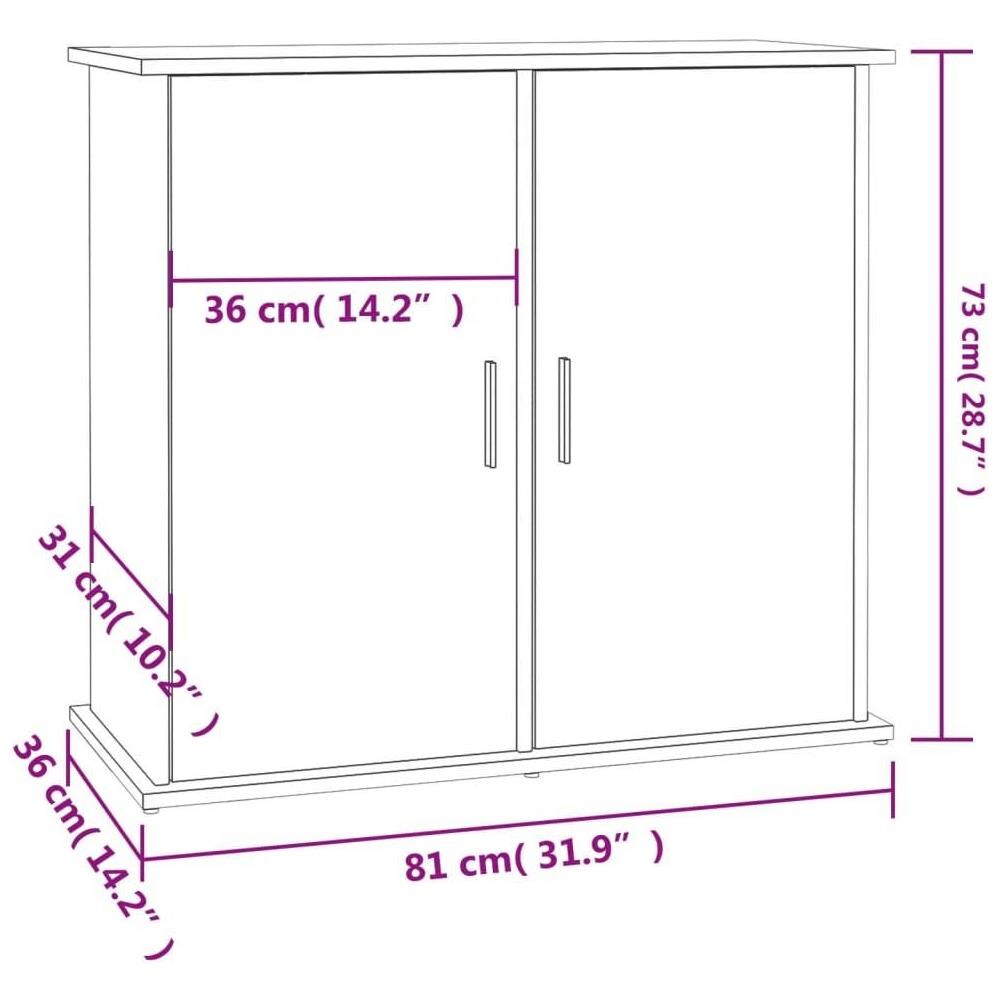 Supporto Acquario 81x36x73 cm Legno Multistrato Rovere Marrone - Foto 10