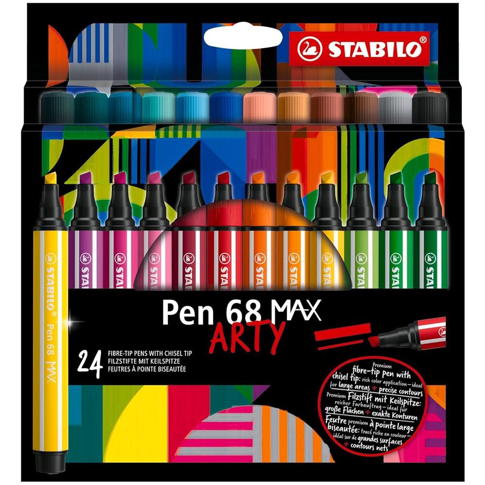 Pen 68 MAX - Pennarello Premium a tratto doppio (1 + 5 mm) - ARTY - Astuccio da 24 - Colori assortiti - Foto 1