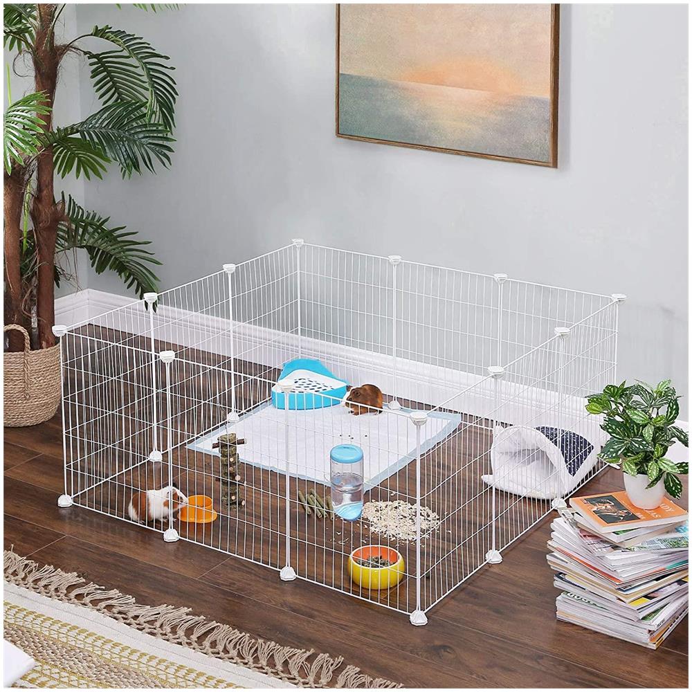 Recinto pieghevole per piccoli animali domestici - Recinto per animali - Bianco - Foto 2