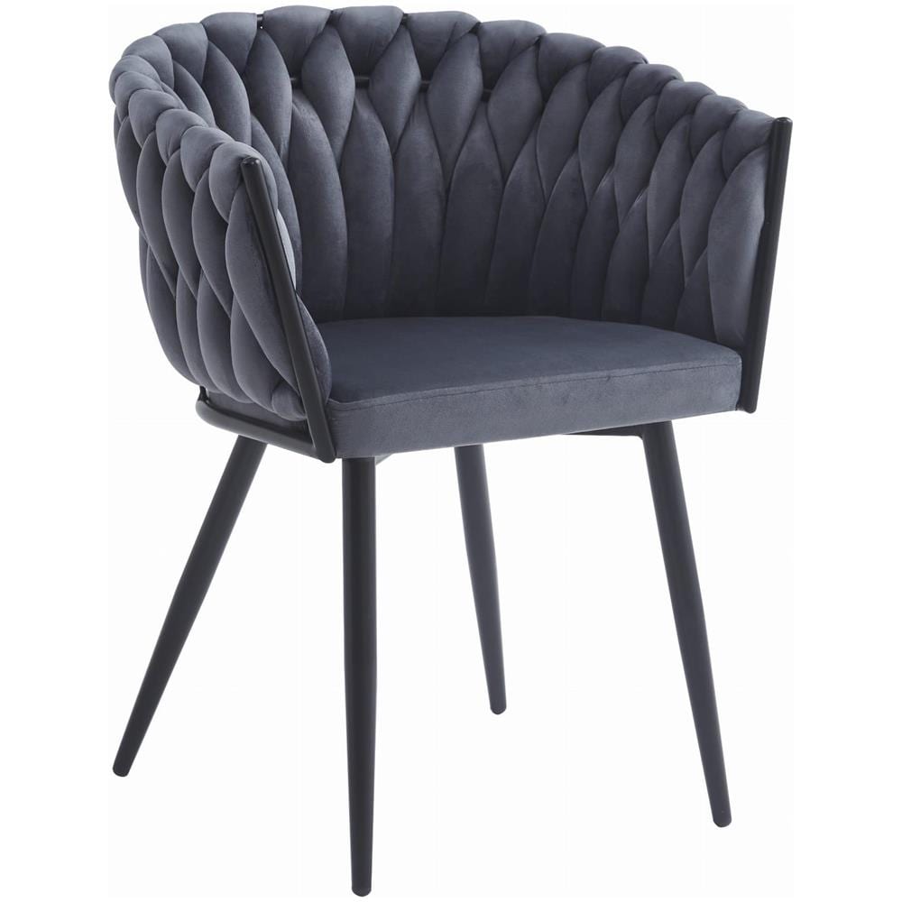 Sedia VALORA MAYAN - Design ergonomico in velluto grigio scuro x2 - Foto 2