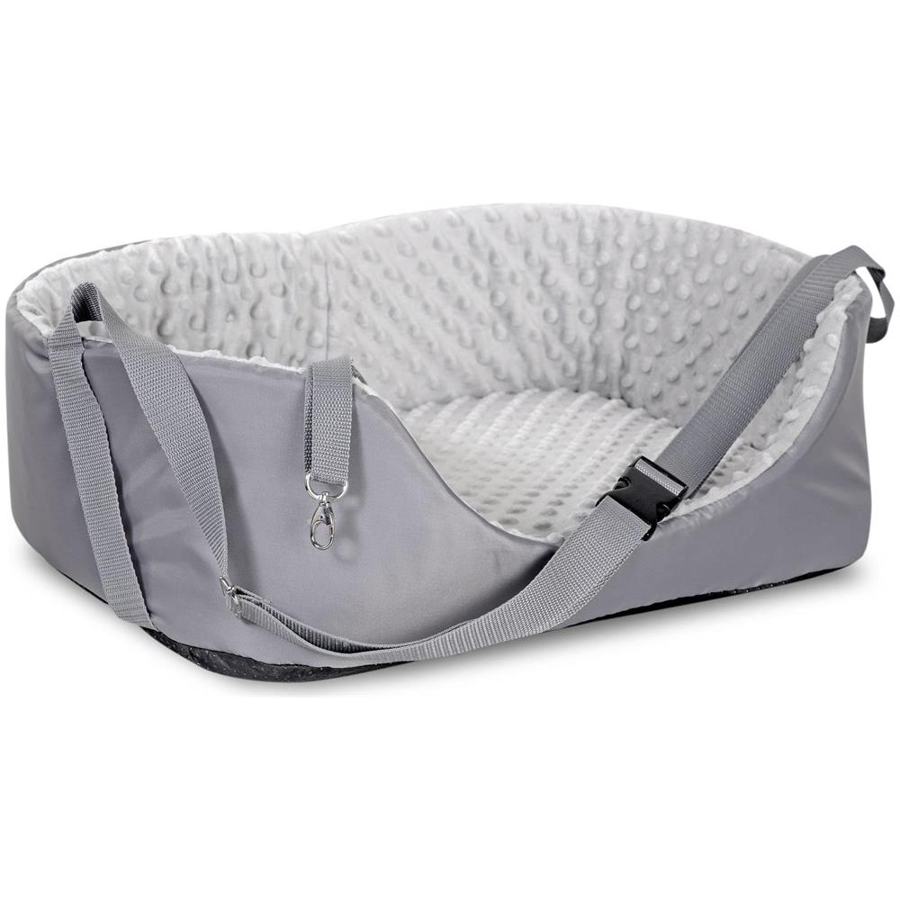 Trasportino per auto 50x40 cm Minky Grey Seggiolino per cani impermeabile - Foto 2