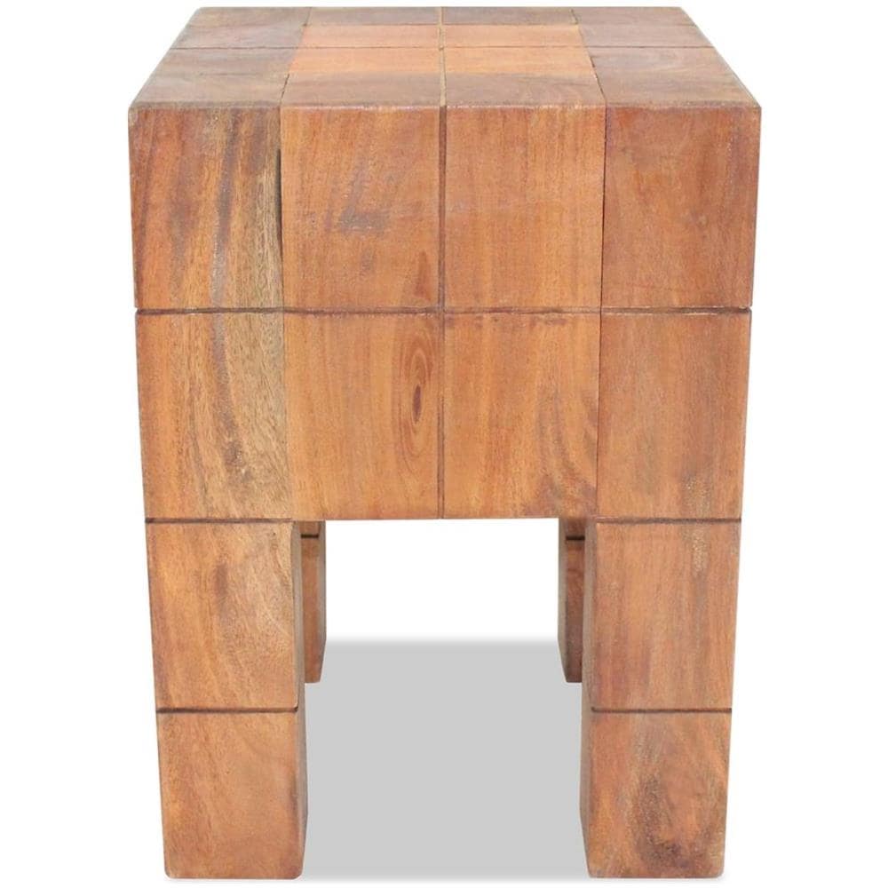 Sgabello In Legno Massiccio Di Recupero 28x28x40 Cm - Foto 2