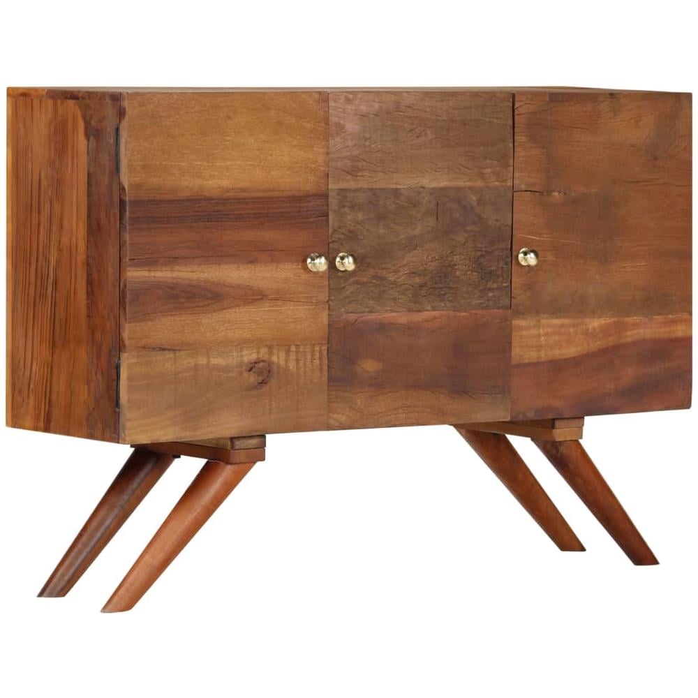 Credenza In Legno Massello Di Recupero 110x30x75 Cm Marrone - Foto 1