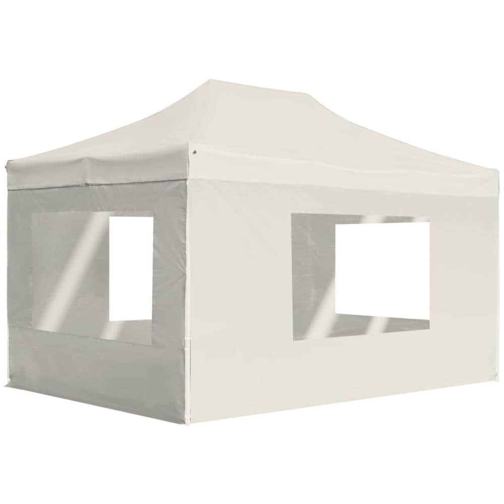 Gazebo Professionale Pieghevole Pareti Alluminio 4,5x3m Crema - Foto 1