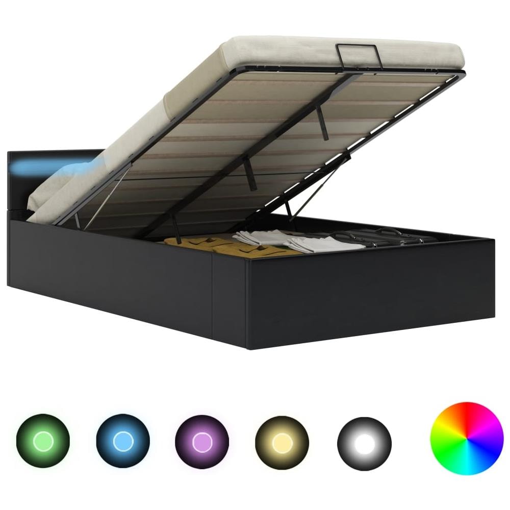 Giroletto Contenitore Idraulico LED Nero Similpelle 140x200 cm - Foto 1