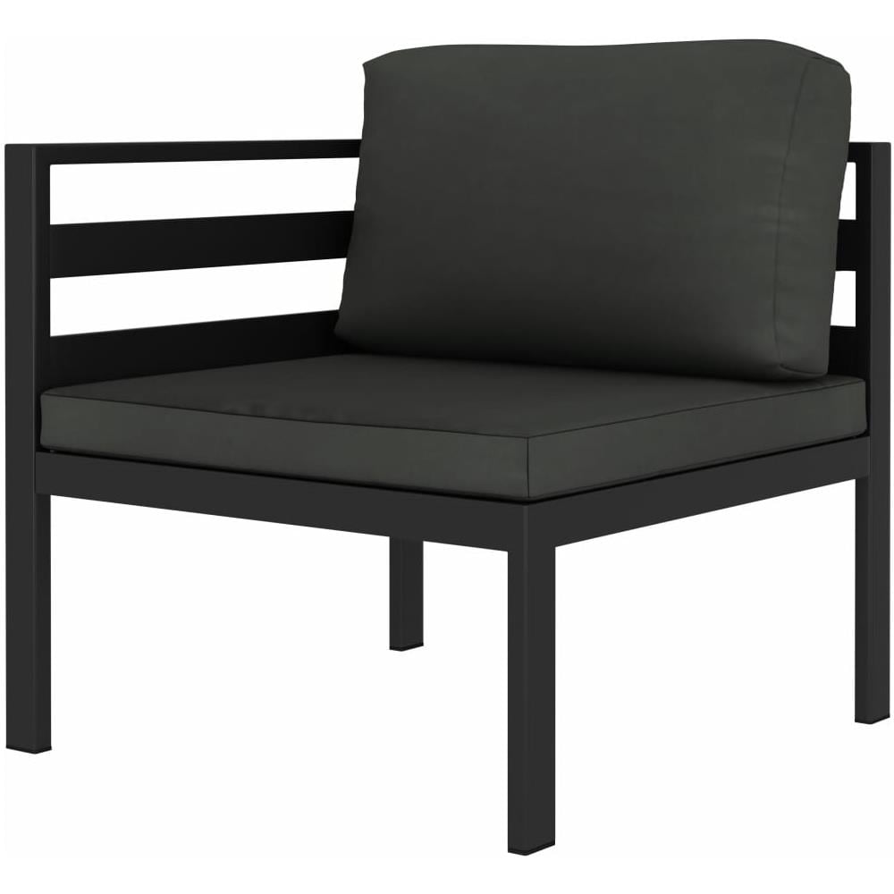 Set Divani Da Giardino 3 Pz Con Cuscini In Alluminio Antracite - Foto 2