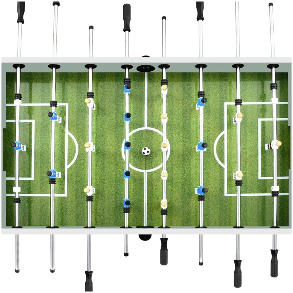 Tavolo Calcio Balilla in Acciaio 60 kg 140x74,5x87,5 cm Bianco - Foto 8