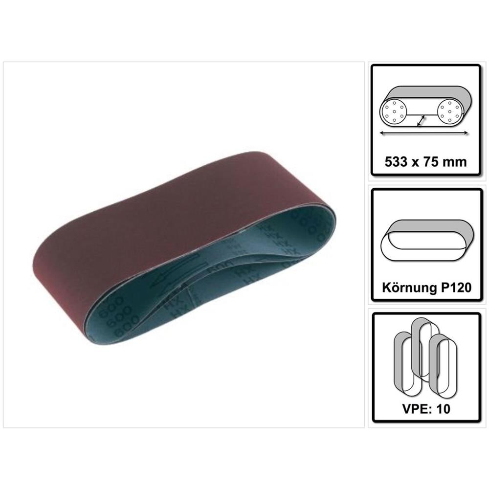 L533x 75-p120 Ru2/10 Nastro Abrasivo Rubin 2 P120 Per Materiali Di Legno 533x75 Mm - 10 Pezzi (499159)  - Foto 1