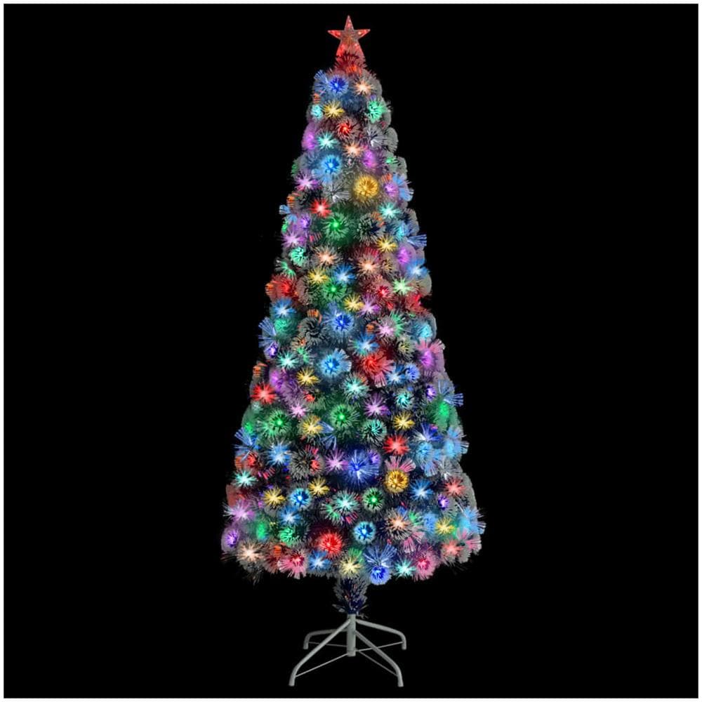 Albero Natale Artificiale Led Bianco E Blu 180 Cm Fibra Ottica - Foto 2