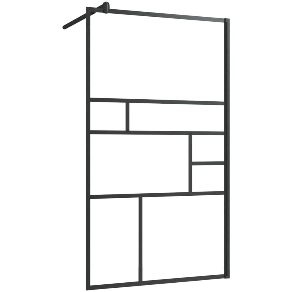 Parete Per Doccia Walk-in Vetro Trasparente Esg 90x195 Cm Nera - Foto 2
