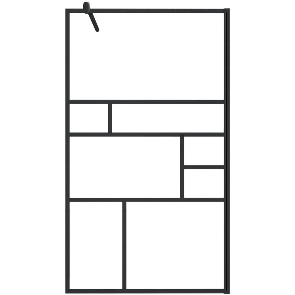 Parete Per Doccia Walk-in Vetro Trasparente Esg 90x195 Cm Nera - Foto 3