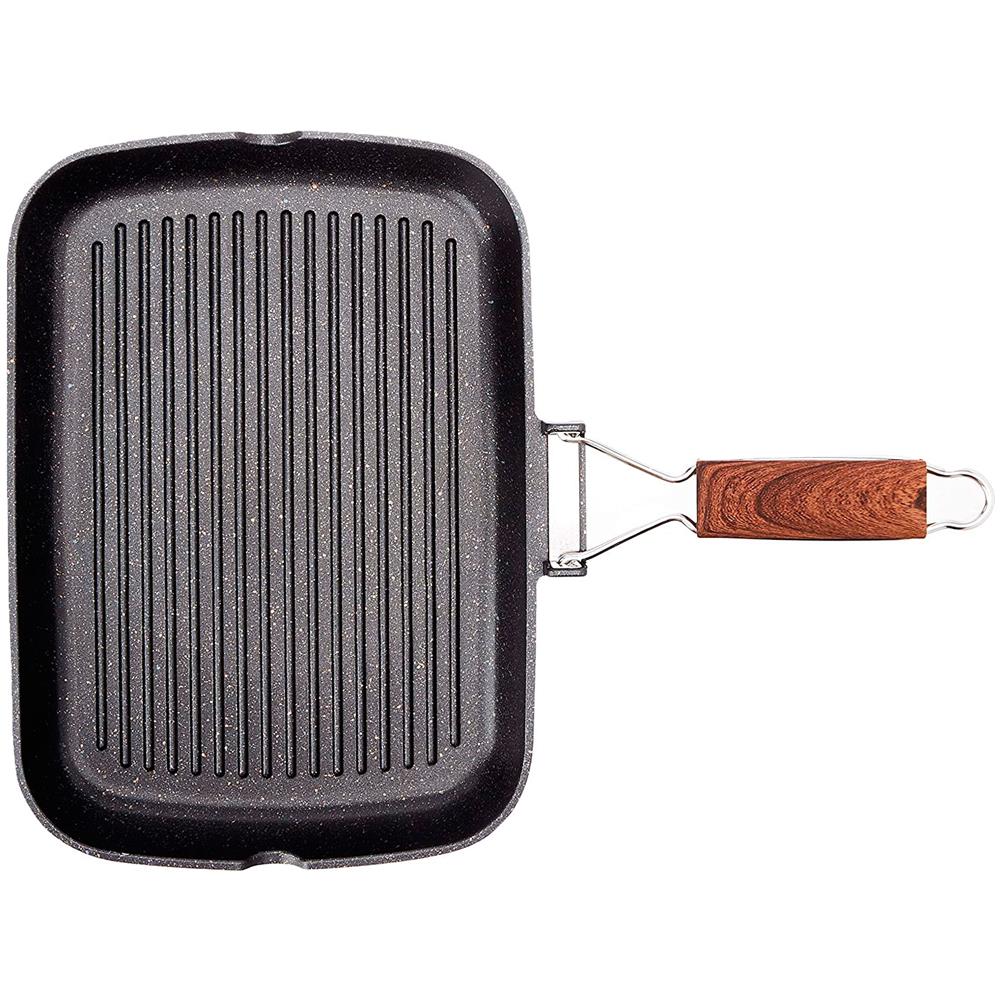 Ecochef Bistecchiera Ondulata 34x24cm, Induzione, Antiaderente Senza Pfoa, Alluminio - Foto 2