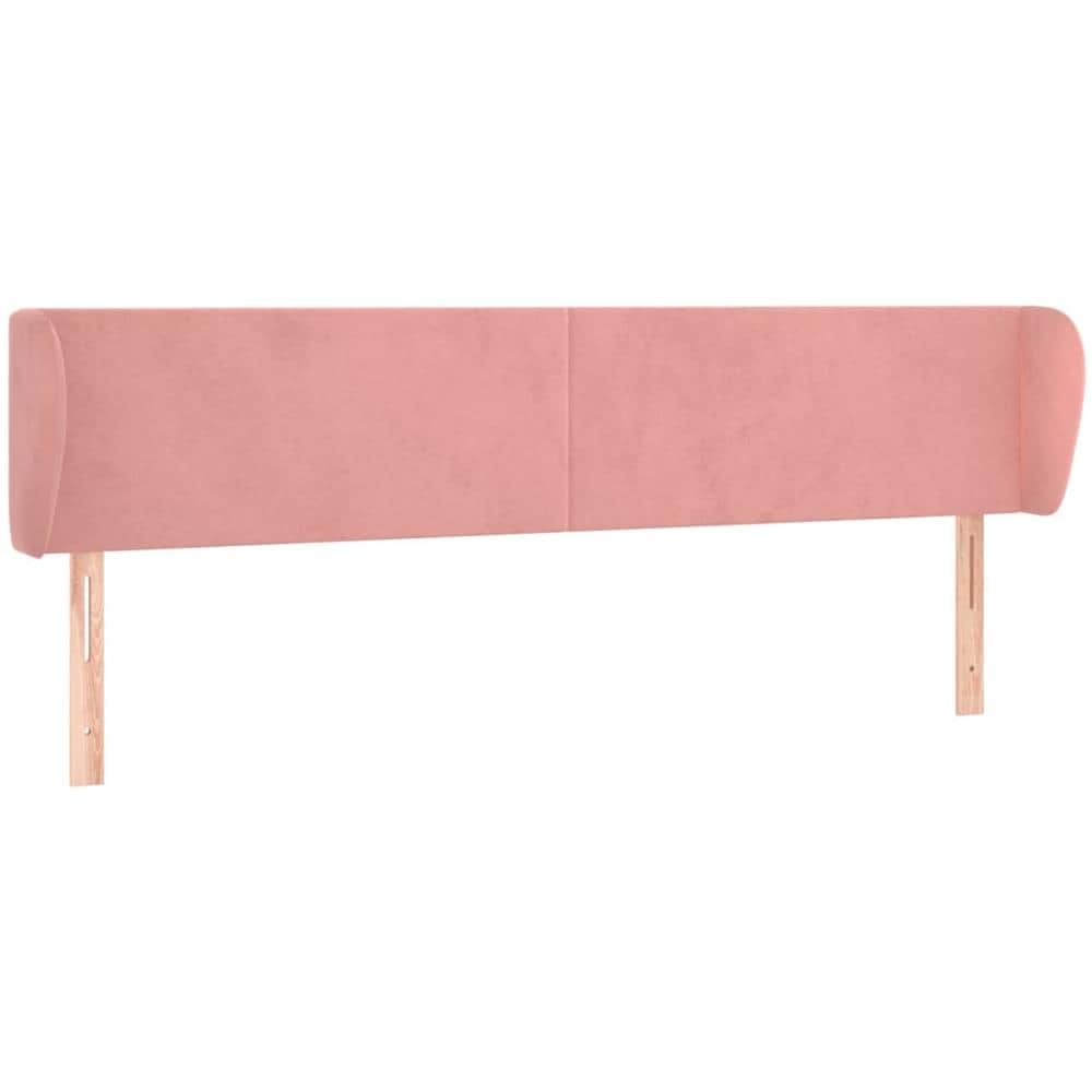 Testiera Ad Orecchio Rosa 203x23x78/88 Cm In Velluto - Foto 2