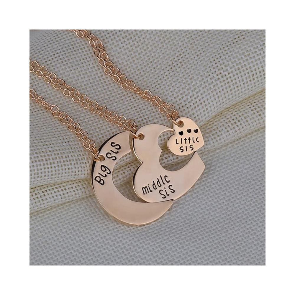 Set Di Collane Per Sorelle Grandi, Medie E Piccole: Regalo Perfetto Per La Famiglia Gold - Foto 6