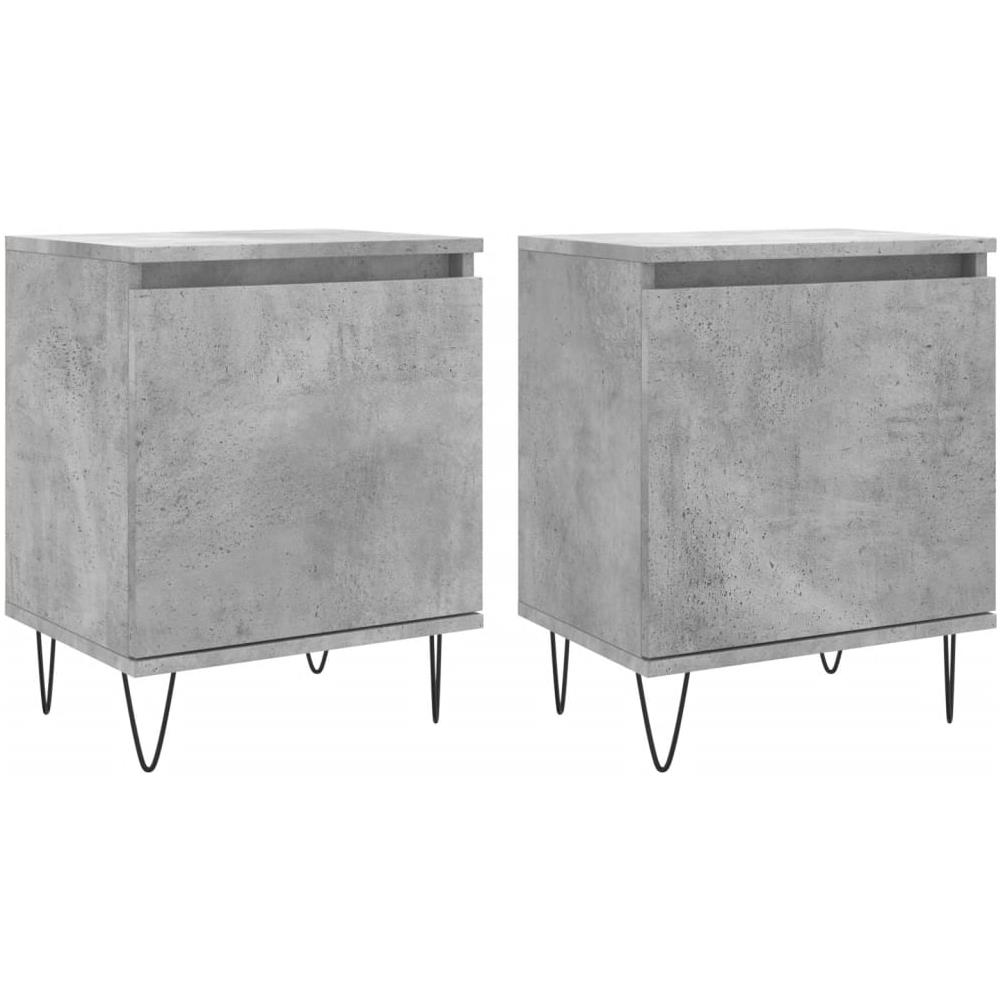Comodini 2 Pz Grigio Cemento 40x30x50 Cm In Legno Multistrato - Foto 1