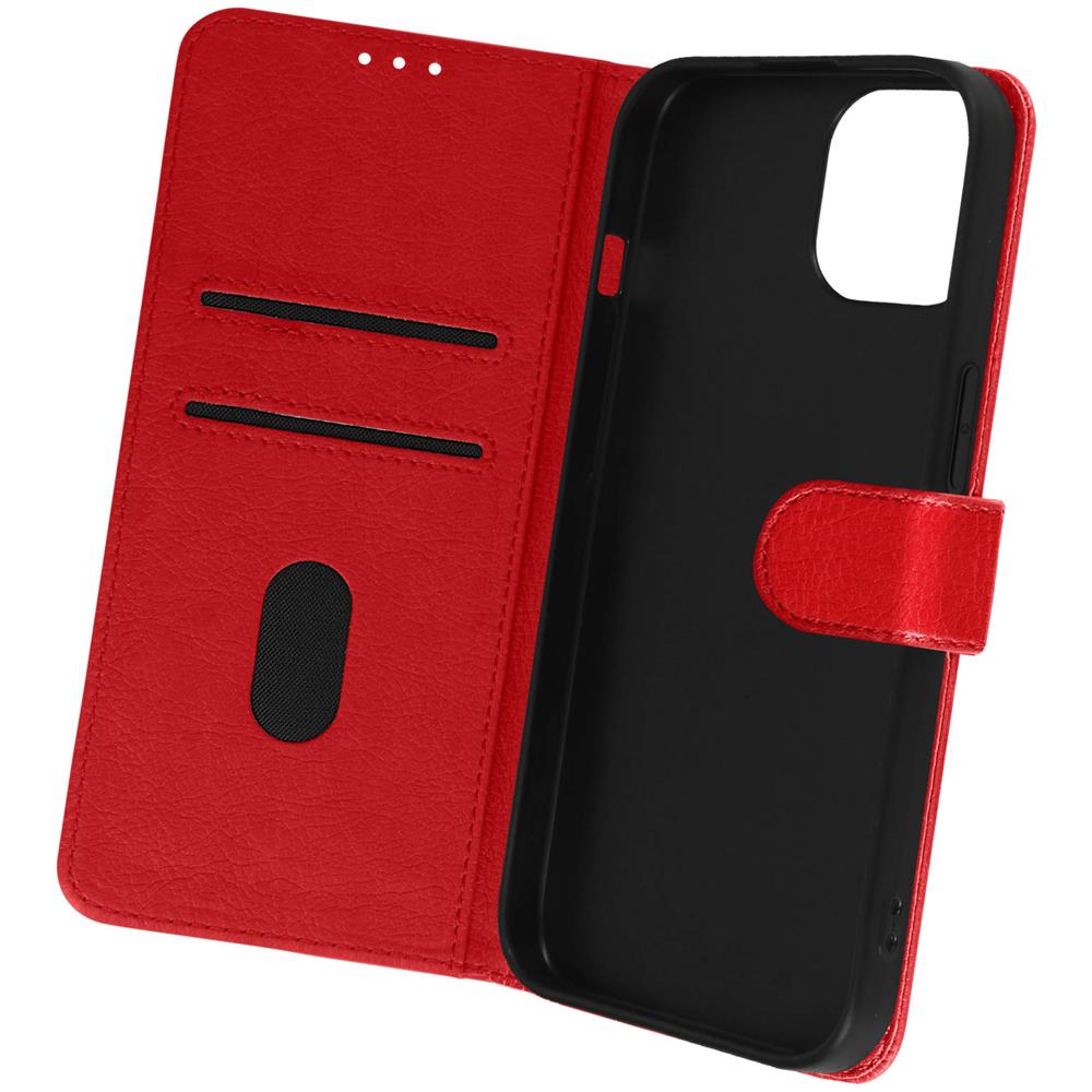Custodia Per Iphone 15 Copertina Portacarte Funzione Supporto Rossa - Foto 5