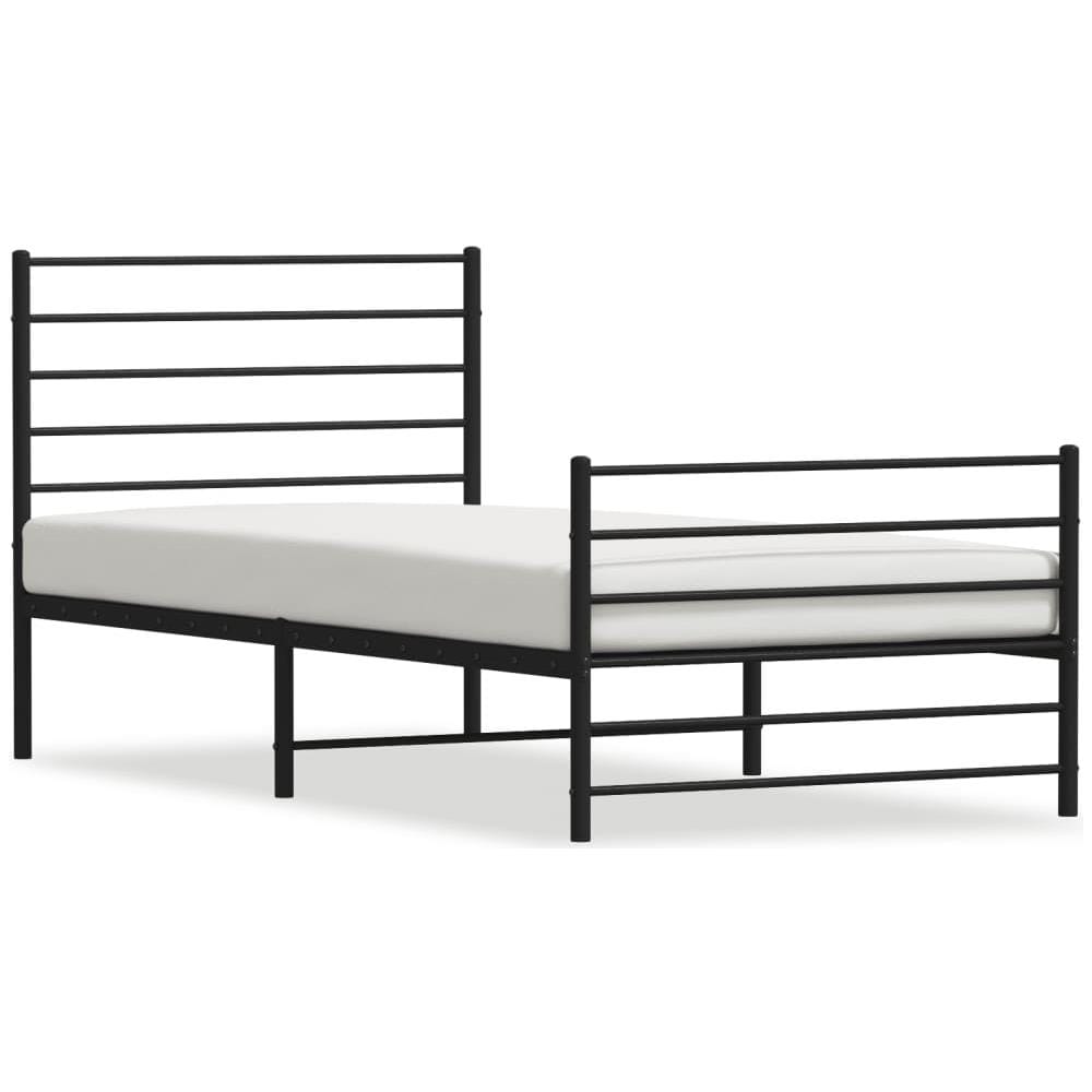 Giroletto Con Testiera E Pediera Metallo Nero 100x190 Cm - Foto 2