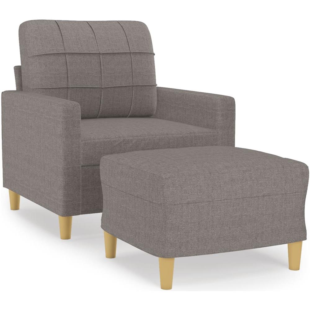 Poltrona Con Poggiapiedi Tortora 60 Cm In Tessuto - Foto 1