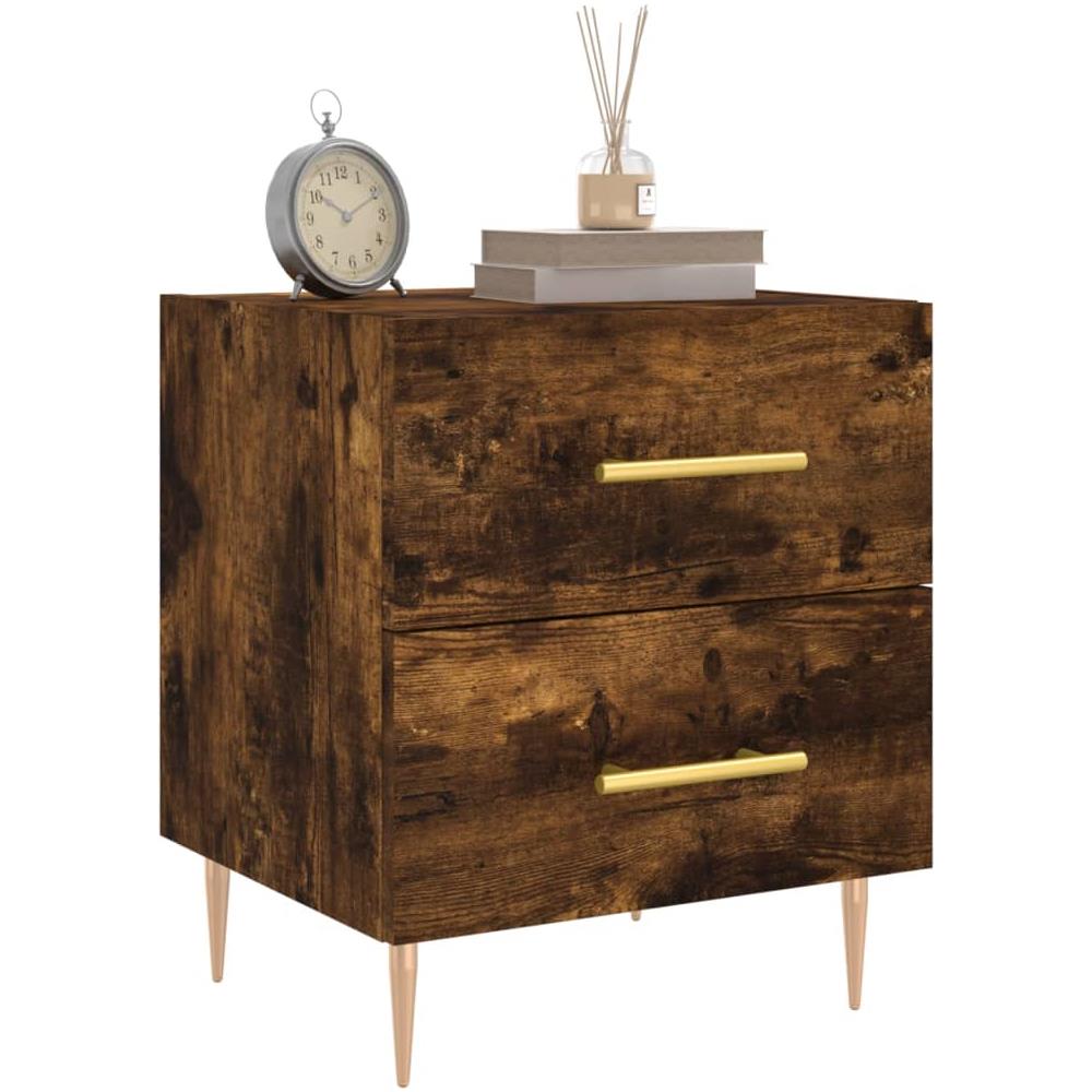 Comodini 2 Pz Rovere Fumo 40x35x47,5 Cm In Legno Multistrato - Foto 3