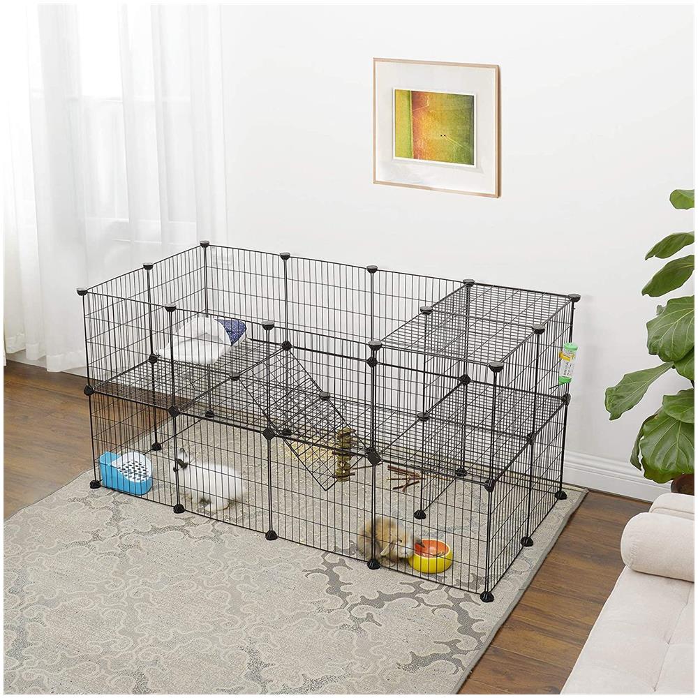 Box pieghevole per piccoli animali domestici - Recinto per animali - Nero - Foto 7