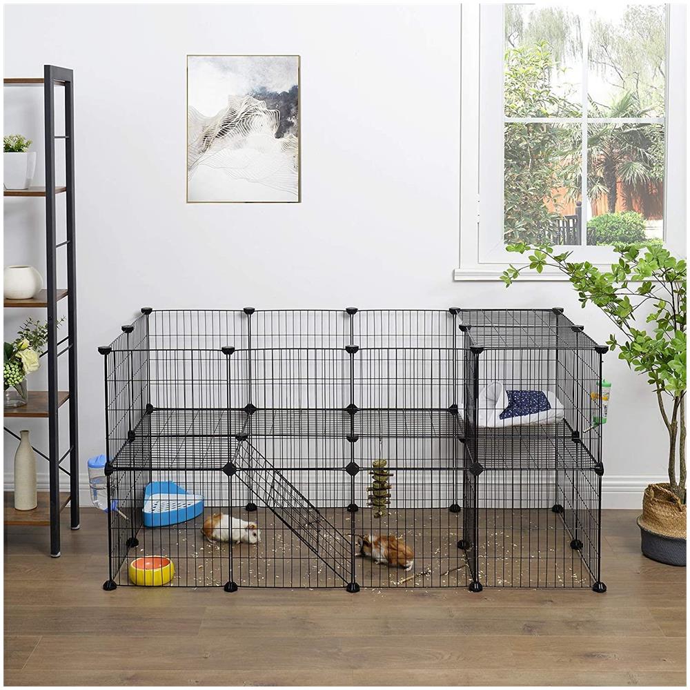 Box pieghevole per piccoli animali domestici - Recinto per animali - Nero - Foto 2