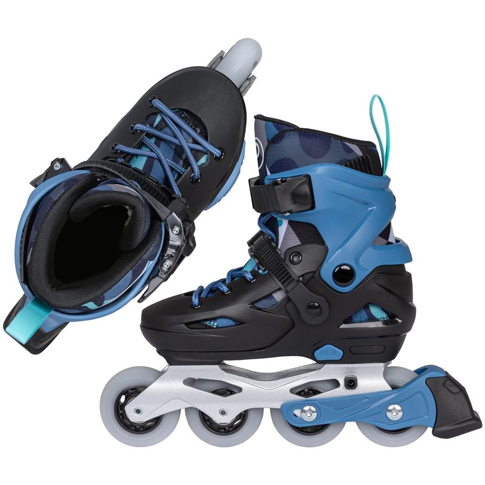 Pattini in linea regolabili Playlife Flash per bambini (blu, taglie 30-33) - Foto 2