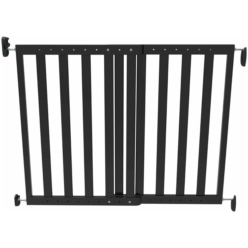 Cancello Di Sicurezza Estensibile 63,5-106 Cm In Legno Nero 93743 - Foto 2