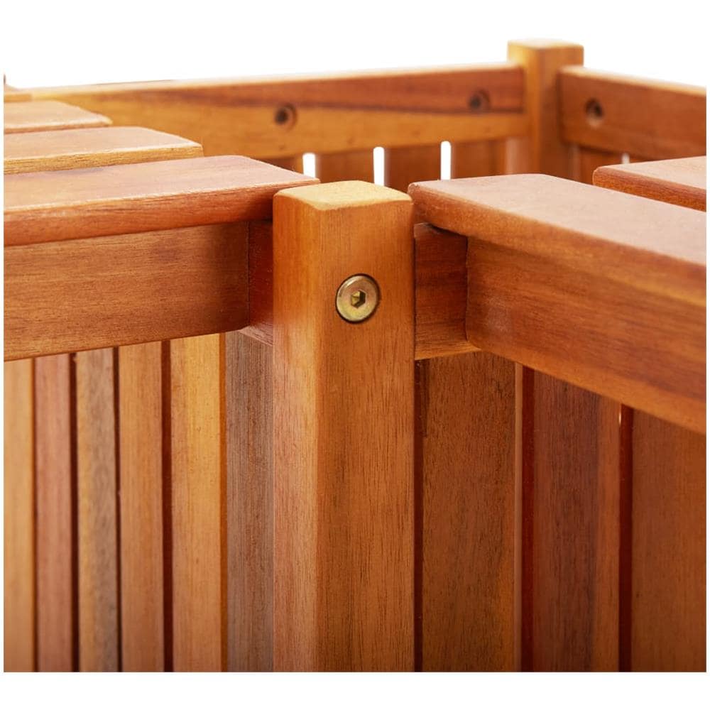 Panca Giardino Angolare e Fioriera 117x117x40cm Massello Acacia - Foto 7