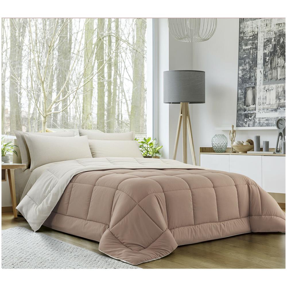 Trapunta Invernale In Ecopiuma Double Face Super Soft - Una Piazza E Mezza 220x260 Cm Panna / beige - Foto 1