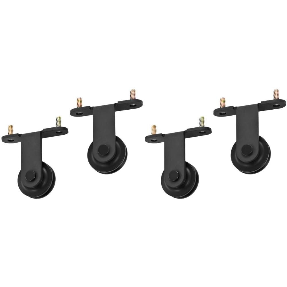 Kit Di Binari Per Porte Scorrevoli 2 Pz 200 Cm In Acciaio Nero - Foto 5