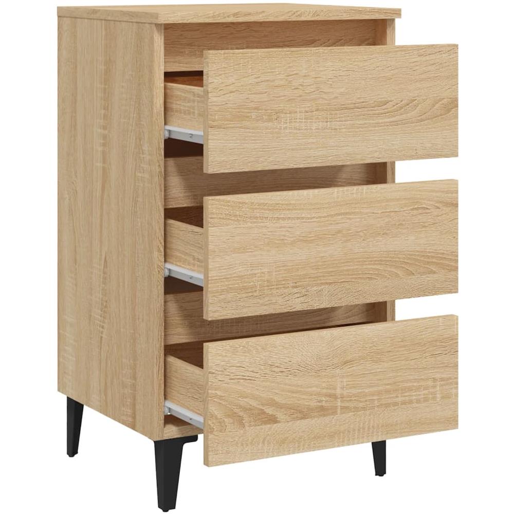 Comodino con Gambe in Metallo Rovere Sonoma 40x35x69 cm - Foto 2