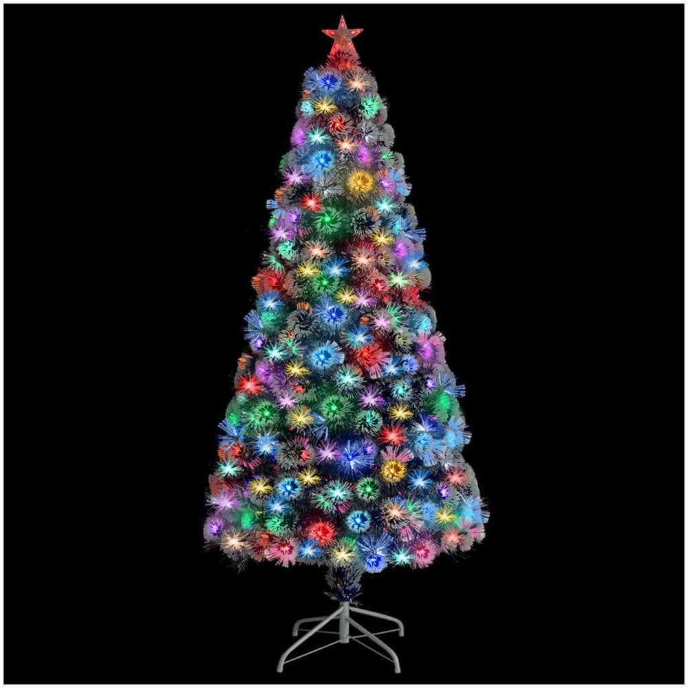 Albero Natale Artificiale Led Bianco E Blu 150 Cm Fibra Ottica - Foto 2