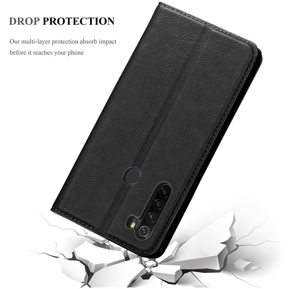 Custodia Compatibile Con Xiaomi Redmi Note 8t In Nero Di Notte - Coperchio Protettiva Con Chiusura Magnetica, Funzione Stand E Tasca Per Le Carte - Foto 8