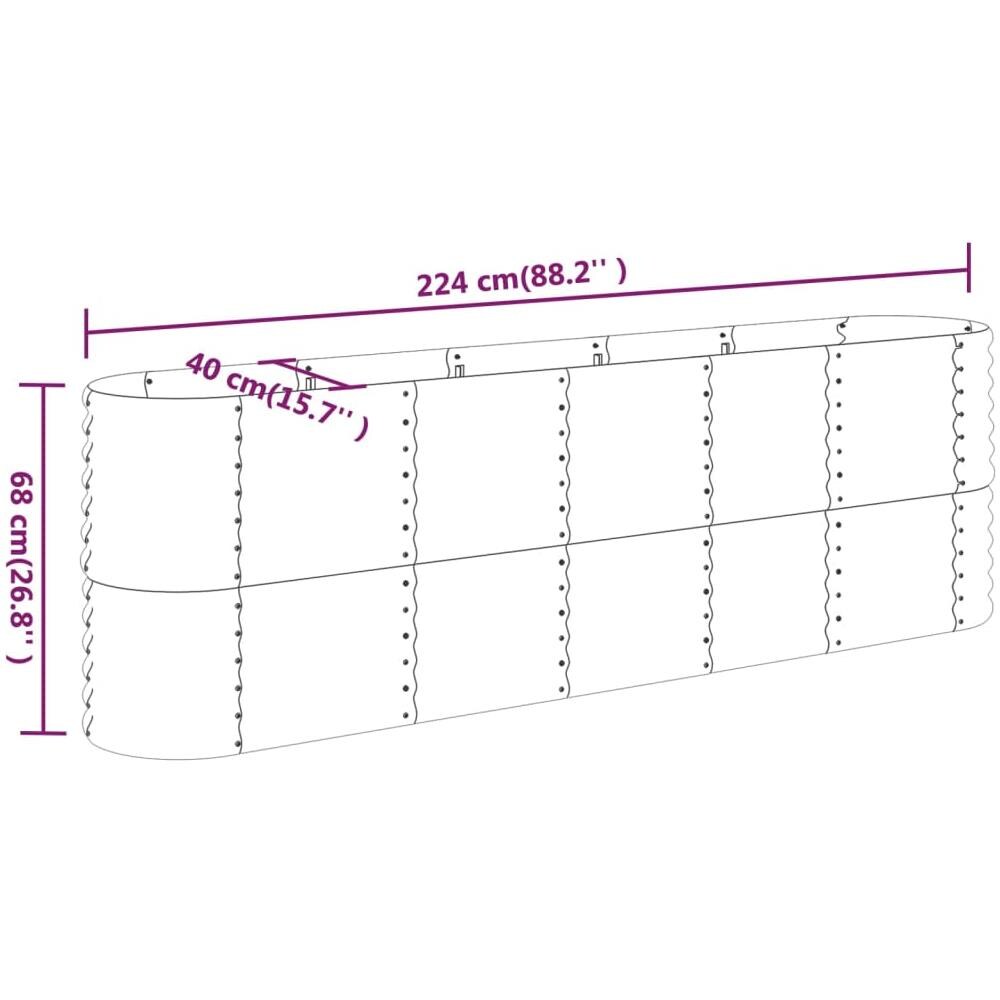 Letto Giardino Acciaio Verniciato a Polvere 224x40x68 cm Verde - Foto 5