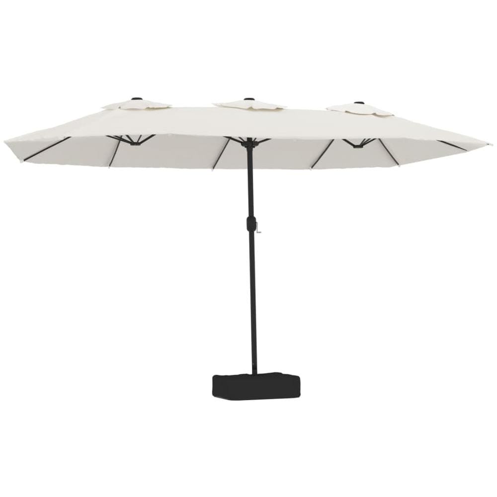 Ombrellone A Doppia Testa Con Led Bianco Sabbia 449x245 Cm - Foto 2