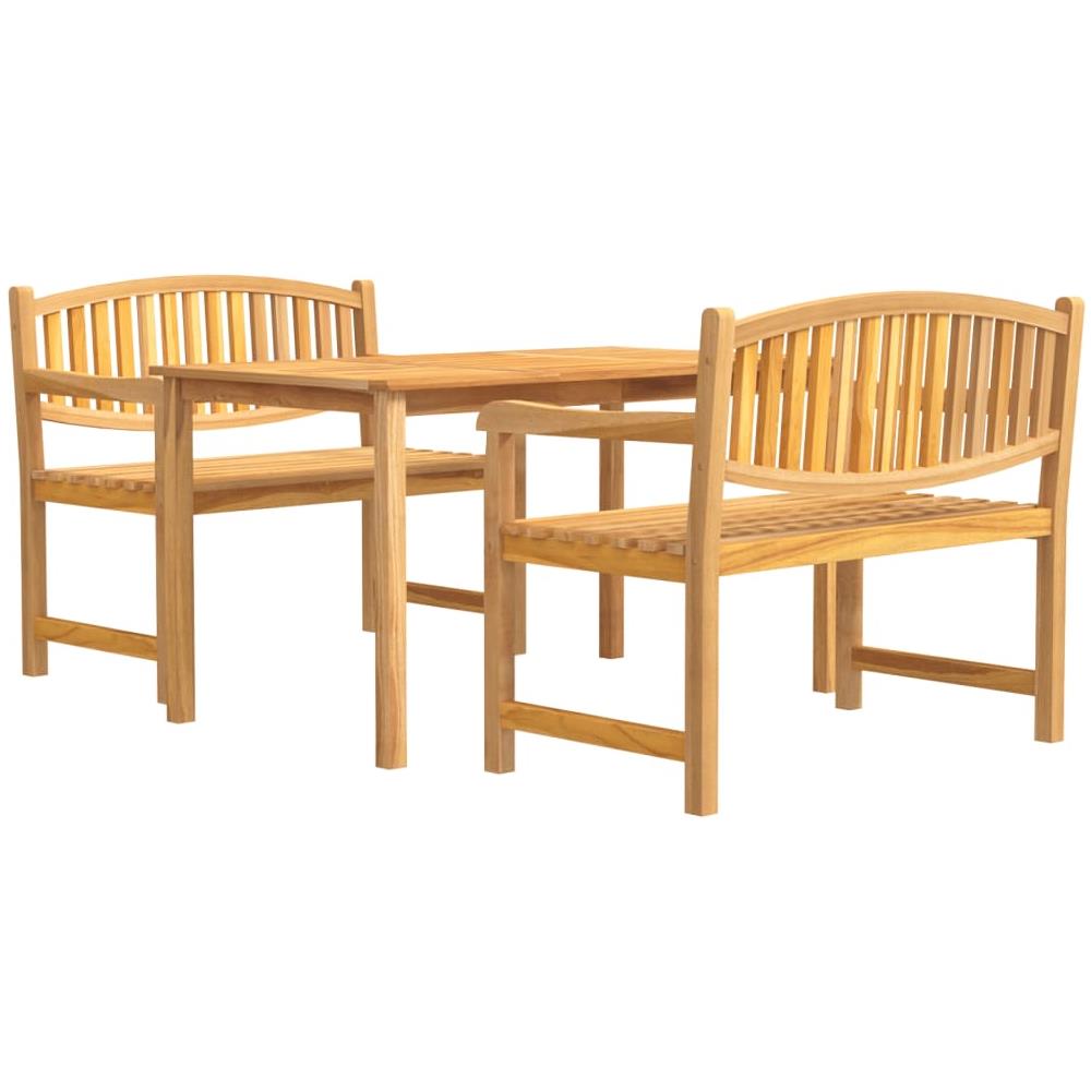 Set Da Pranzo Per Giardino 3 Pz In Legno Massello Di Teak - Foto 2