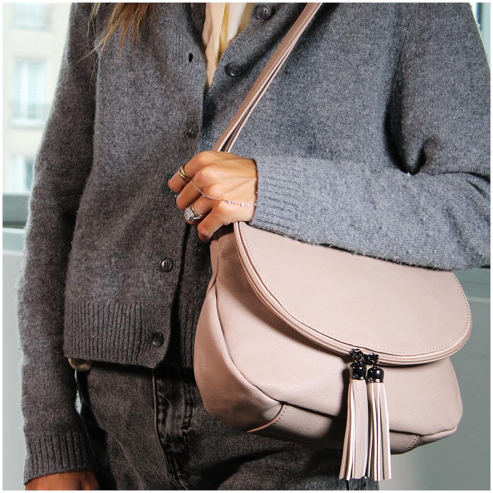 Borsa A Tracolla Con Cerniera - Paris - Taupe - Foto 6