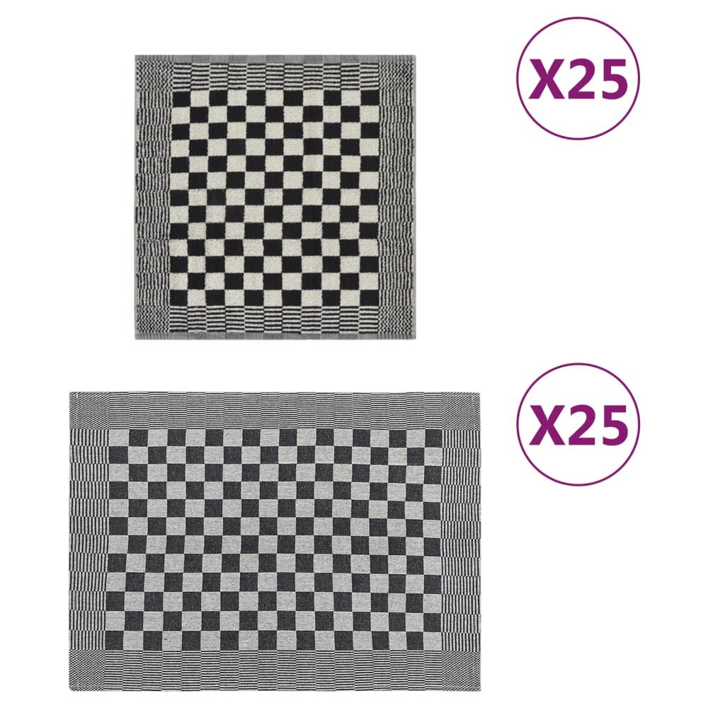 Set Strofinacci 50 Pz In Cotone Nero E Bianco - Foto 1