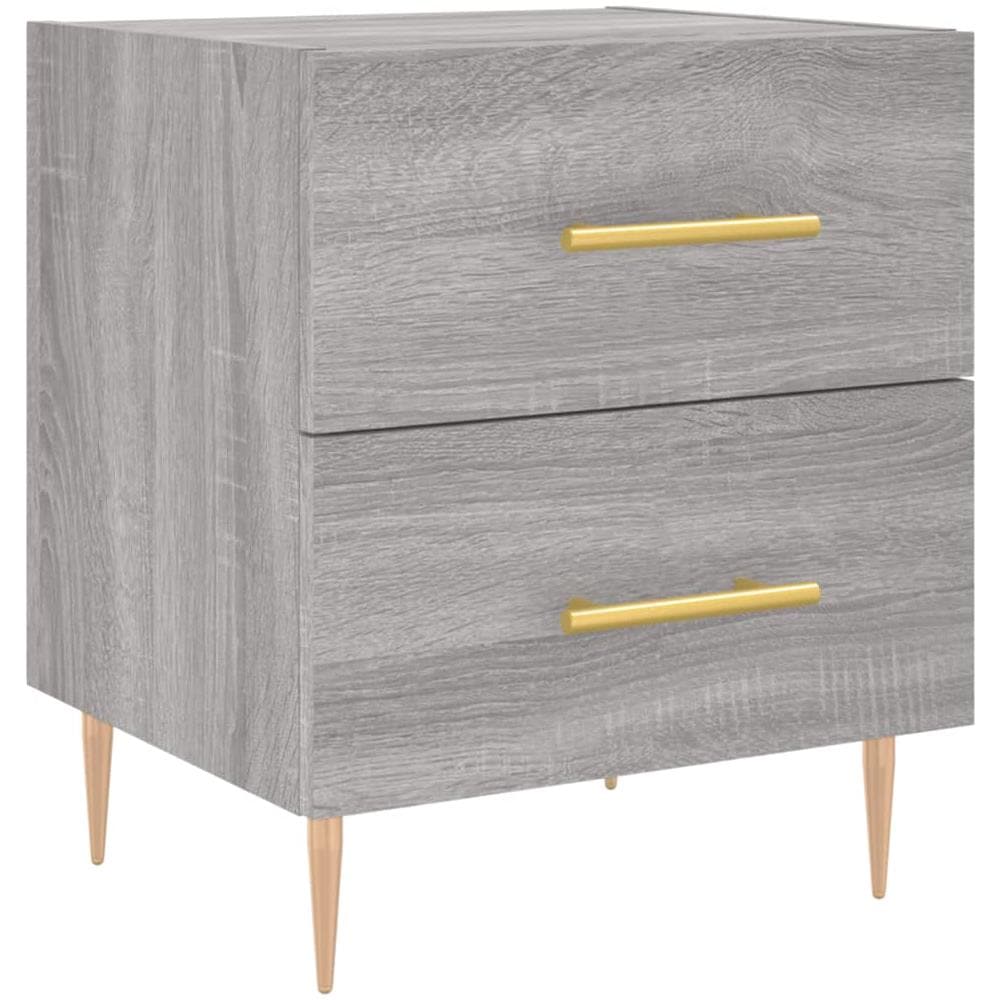 Comodino Grigio Sonoma 40x35x47,5 Cm In Legno Multistrato - Foto 2