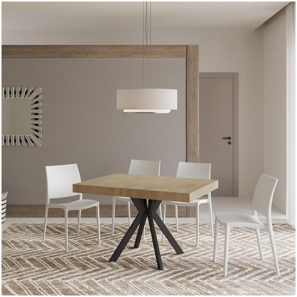 Tavolo allungabile 80x120/204 cm Dolcezza quercia natura gambe antracite - Foto 2