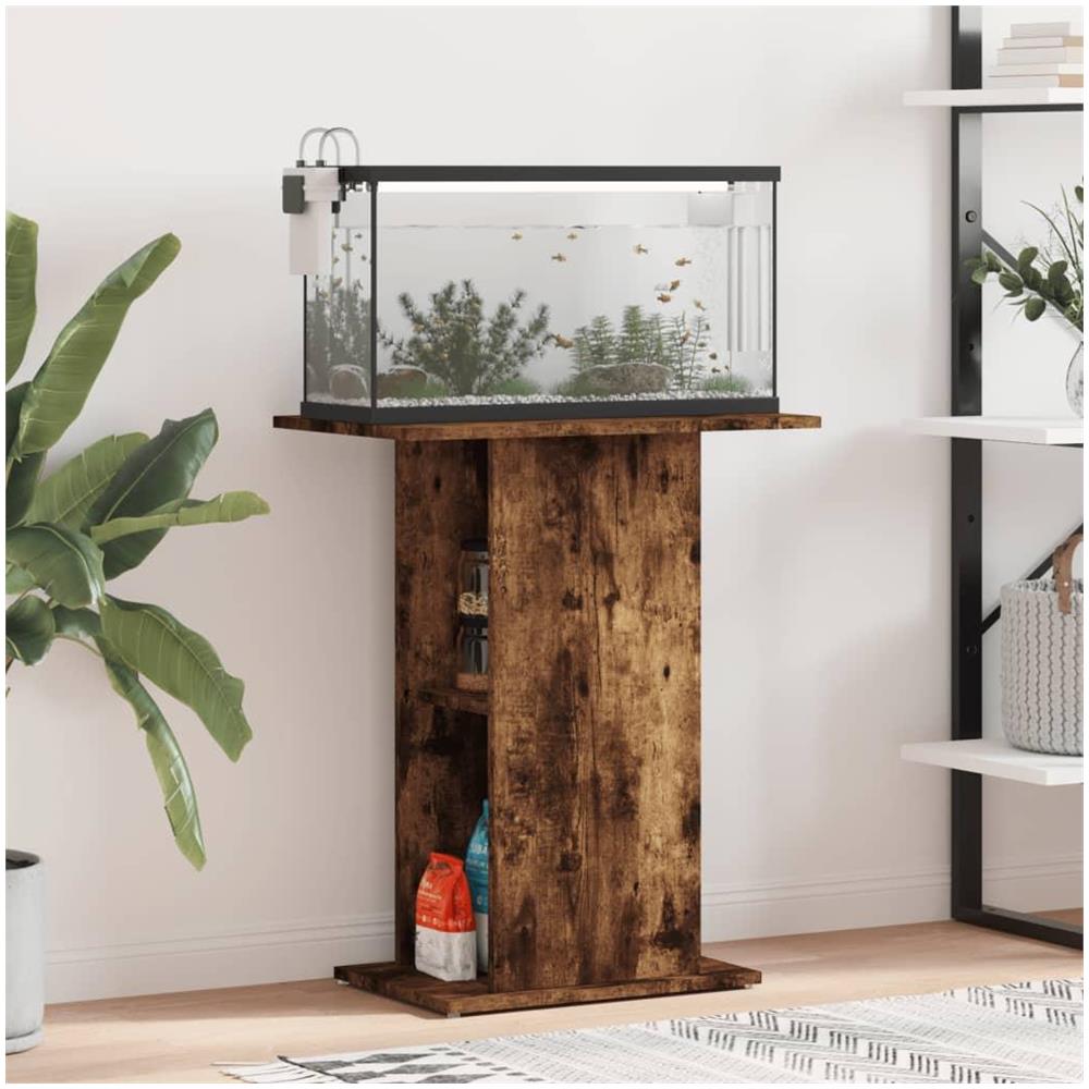 Supporto Acquario 60,5x36x72,5 cm Legno Multistrato Rovere Fumo - Foto 2