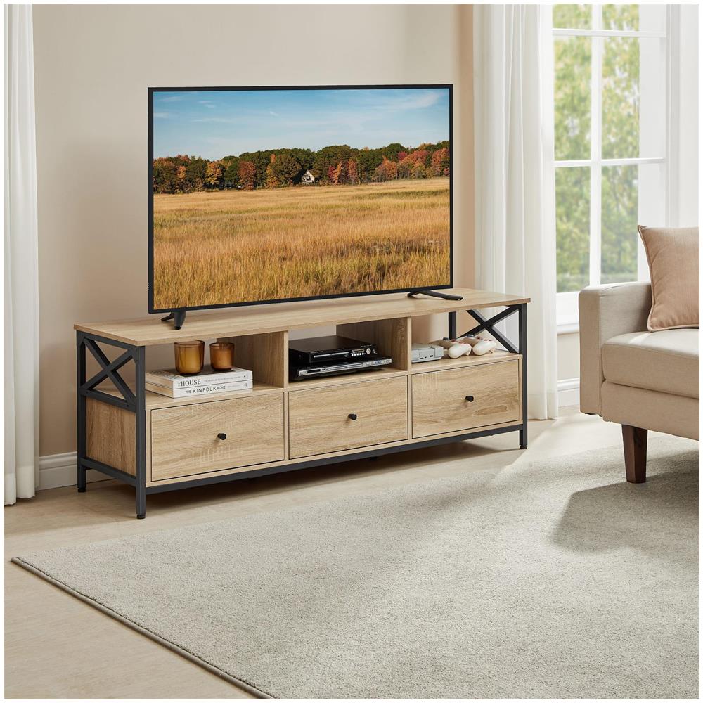 Mobile TV con cassetti, spazio di archiviazione e ripiani per il soggiorno - Foto 2