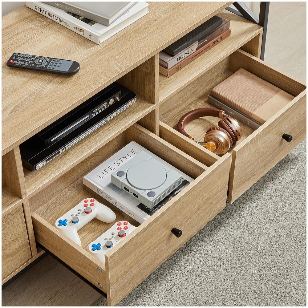 Mobile TV con cassetti, spazio di archiviazione e ripiani per il soggiorno - Foto 5