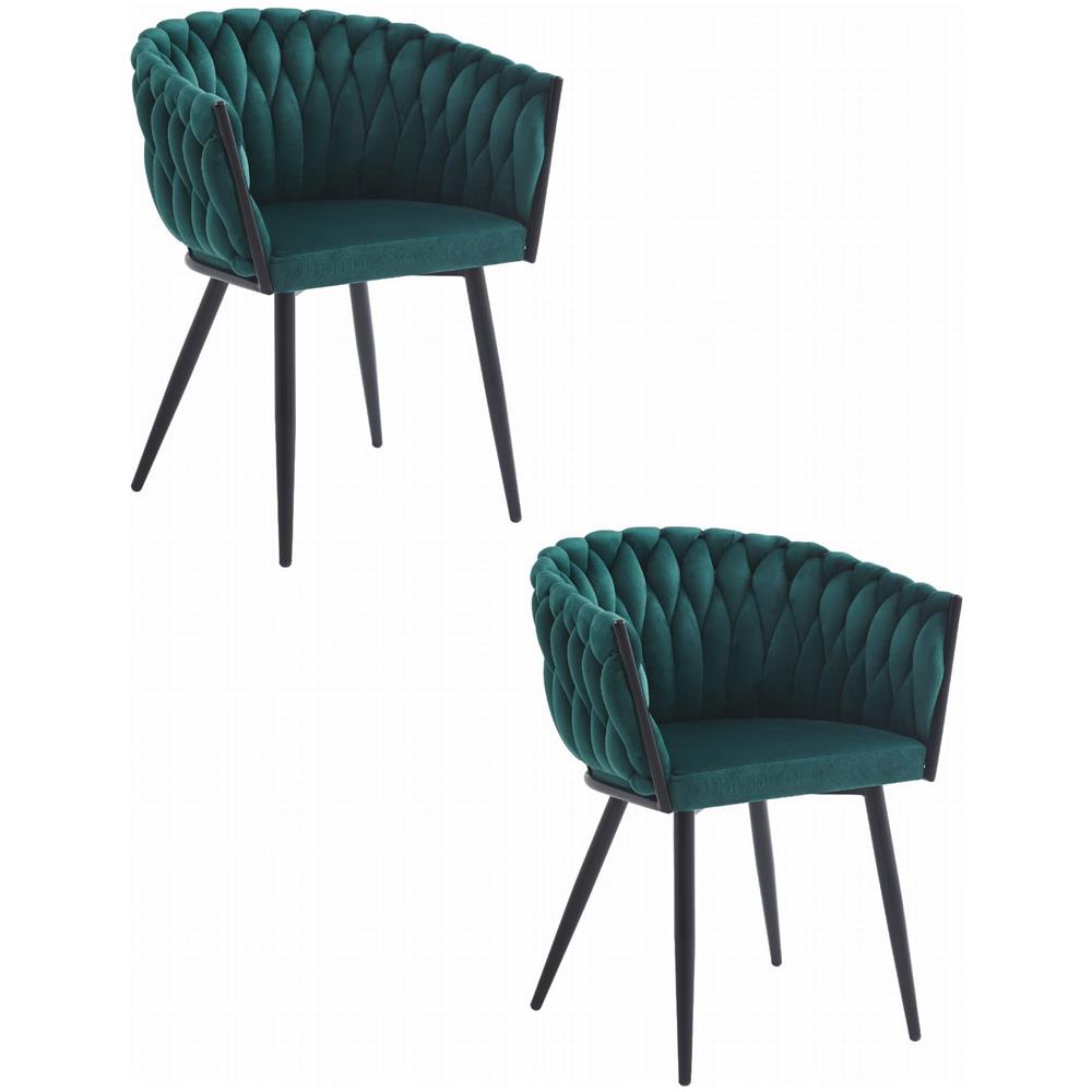 Sedia MAYAN - Ergonomica in velluto verde x 2 - Foto 1